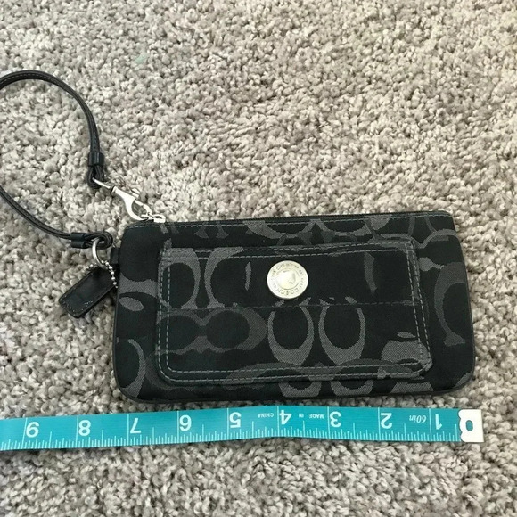 Coach Black Signature Wristlet - Picture 3 of 7